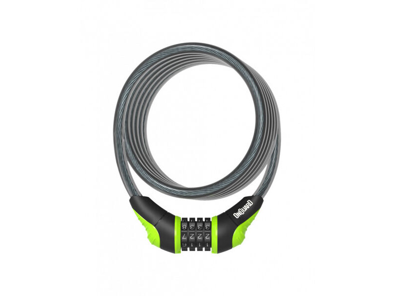 OnGuard Neon Combo Coil Cable Locks 12mm 180cm Green click to zoom image