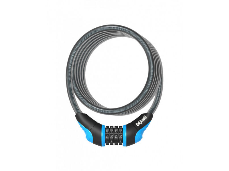 OnGuard Neon Combo Coil Cable Locks 12mm 180cm Blue click to zoom image