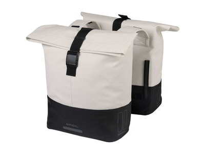 Basil Cove double pannier bag, white