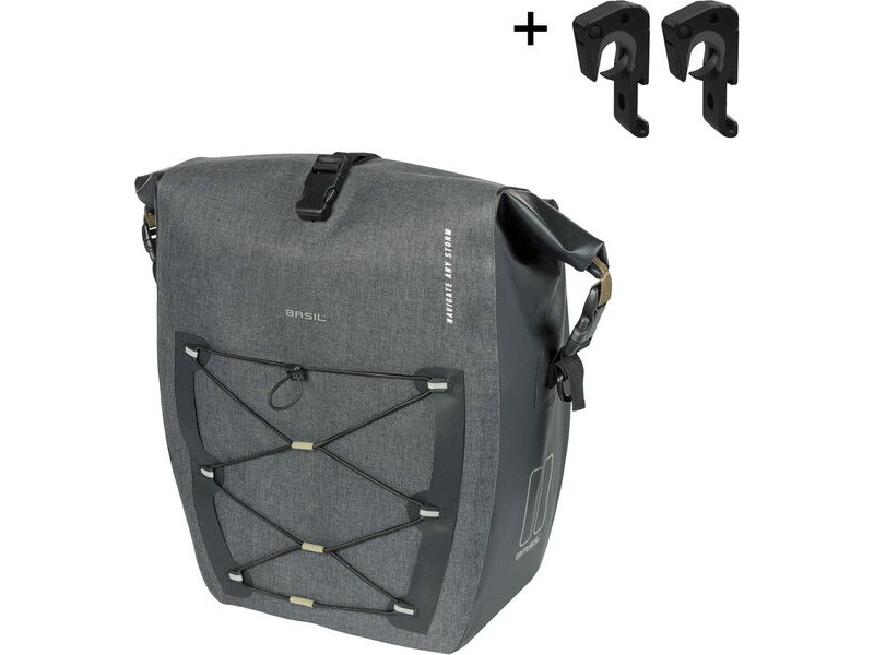 Basil Navigator Waterproof Large, single bag,MIK Hooks, 25-31L,black click to zoom image