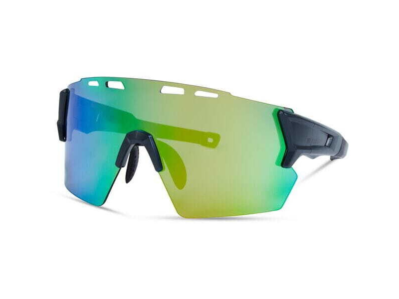 MADISON Stealth Glasses - matt dark grey / green mirror click to zoom image