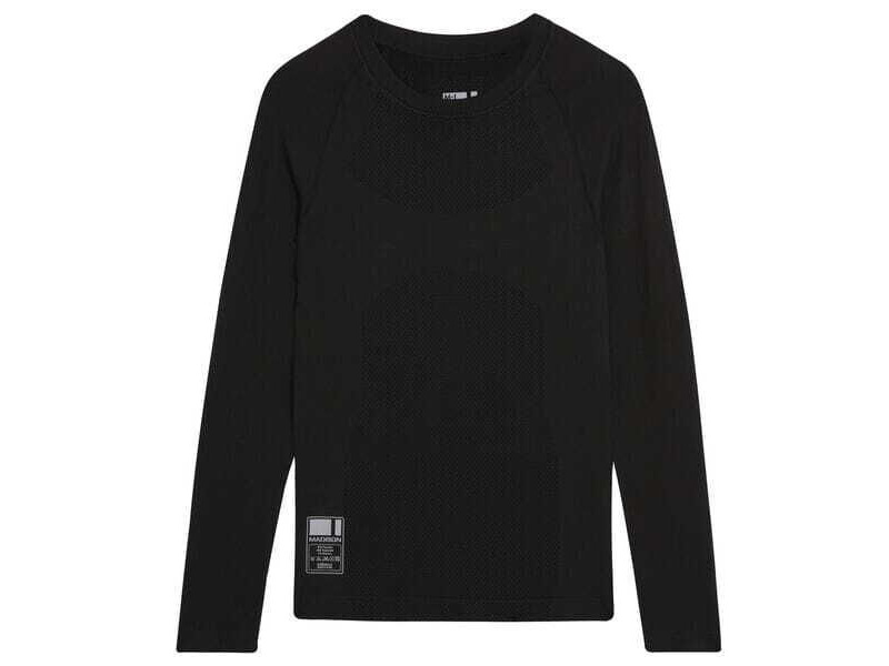 MADISON Isoler mesh men's long sleeve baselayer - black click to zoom image