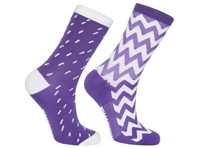 MADISON Sportive mid sock twin pack, ziggy purple reign / white