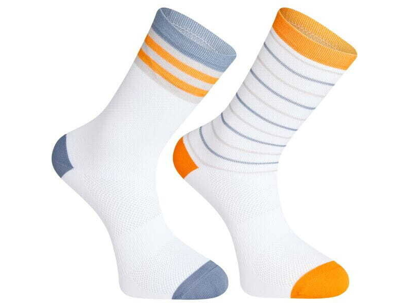 MADISON Sportive long sock twin pack - white / white stripe click to zoom image