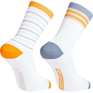 MADISON Sportive long sock twin pack - white / white stripe click to zoom image