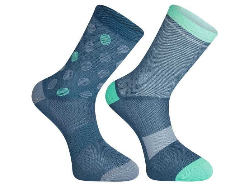 MADISON Sportive mid sock twin pack - shale blue and teal click to zoom image