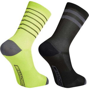 MADISON Sportive mid sock twin pack - black and lime punch click to zoom image