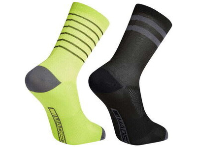 MADISON Sportive mid sock twin pack - black and lime punch click to zoom image