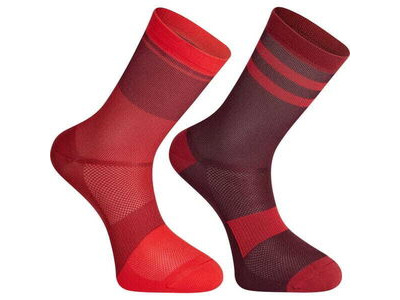MADISON Sportive mid sock twin pack - chilli red and burgundy