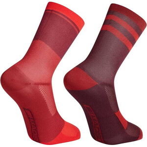 MADISON Sportive mid sock twin pack - chilli red and burgundy click to zoom image