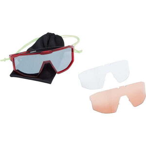 MADISON Enigma Sunglasses - 3 pack - crystal red / black mirror / amber & clear lens click to zoom image