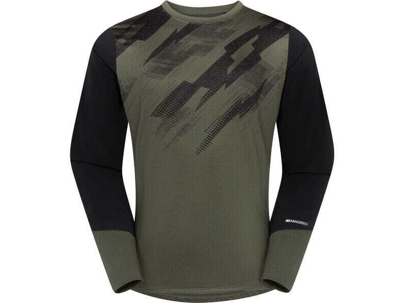 MADISON Flux Men's Long Sleeve Trail Jersey , midnight green / black click to zoom image