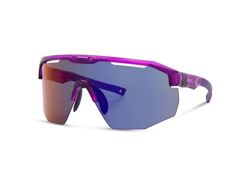MADISON Cipher Crystal Gloss Purple Sunglasses - Purple Mirror Lens click to zoom image